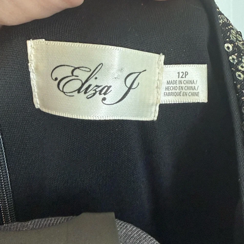 Eliza J Black metallic Sequin Long Sleeve Dress Evening Prom✨ - Picture 2 of 11